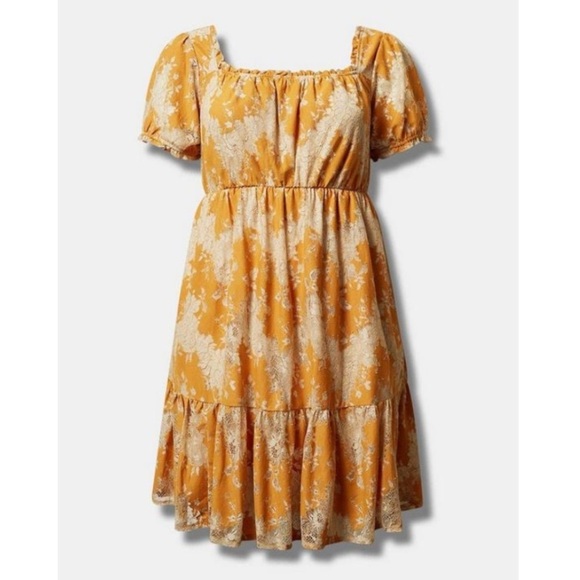 TORRID NWT Mini Two Tone Lace Tiered Babydoll Dress - Picture 4 of 5